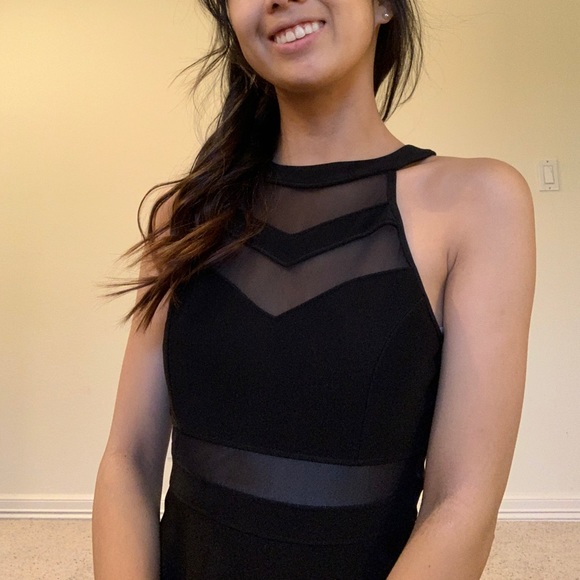 Black chevron mesh dress - Picture 3 of 4